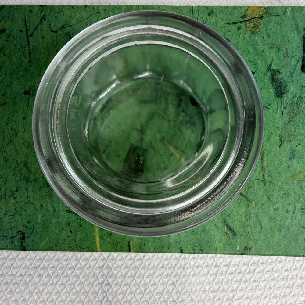 Vintage Clear Pressed Glass Salt Cellar Canister with Lid Paneled Embossed 4.25